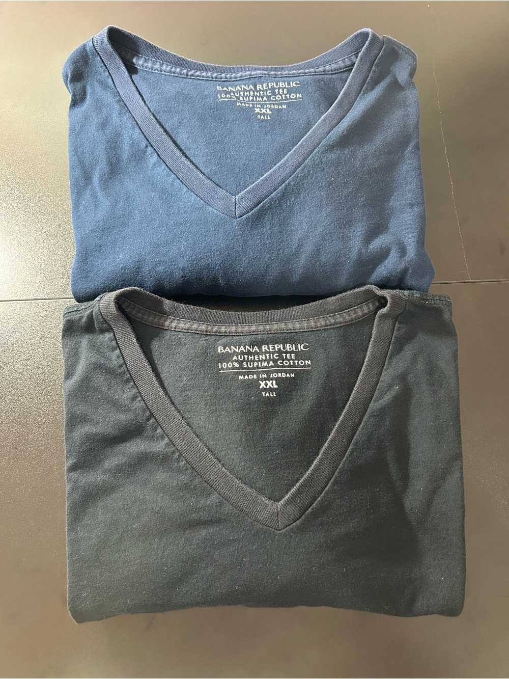 Banana Republic Authentic V-Neck Tee Bundle Mens XXL Tall Navy Black Cotton